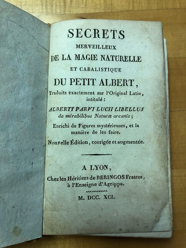 Page de titre du "Petit Albert"
