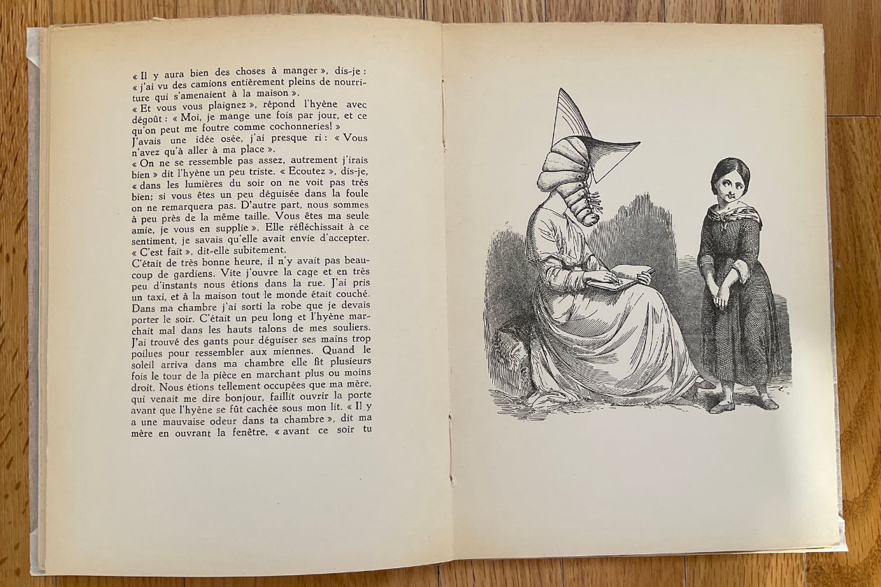 Extrait de la débutante et collage (Marx Ernst), dans Leonora Carrington, La Dame Ovale, 1939