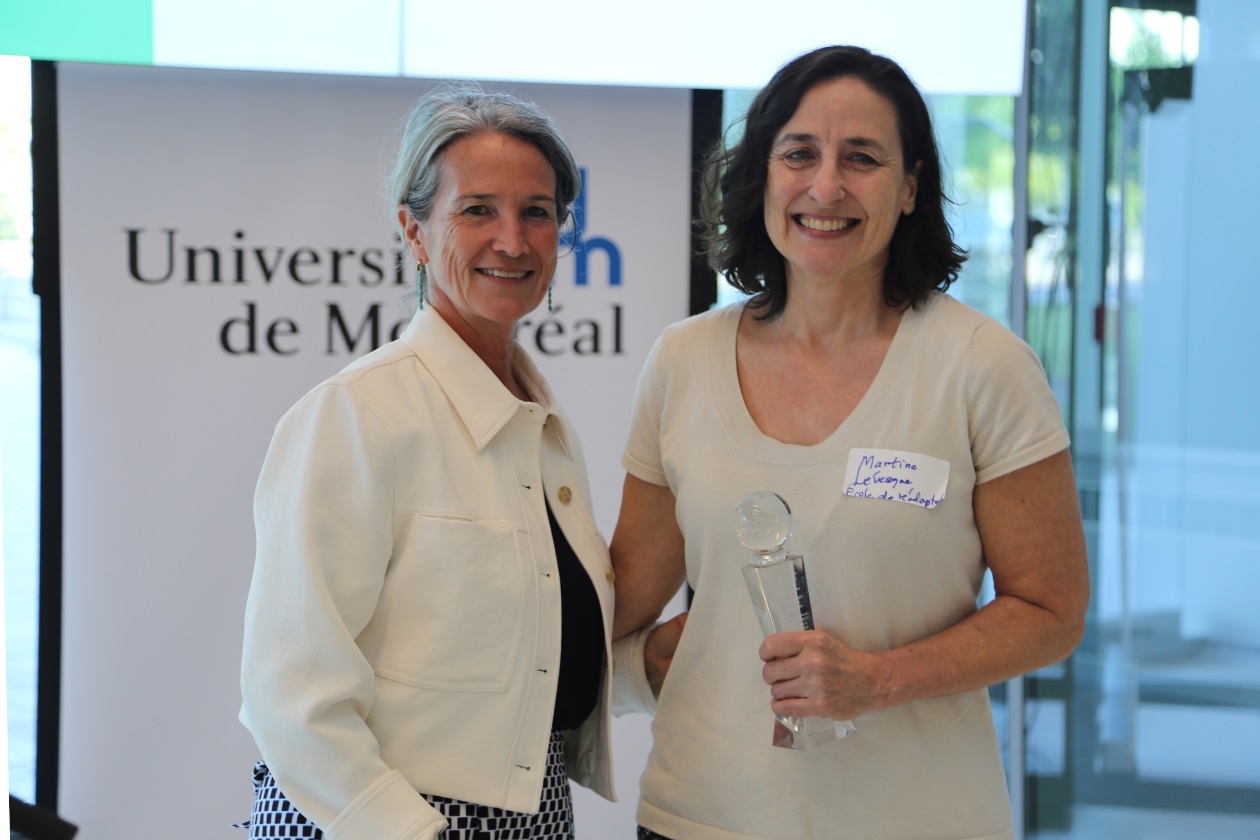 Valérie Amiraux et la professeure Martine Lévesque, lauréat du prix Apport positif dans les collectivités