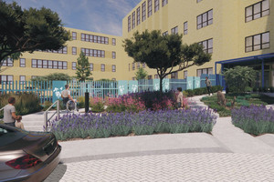 Pavillon Marie-Victorin, futur CPE, vue depuis le stationnement