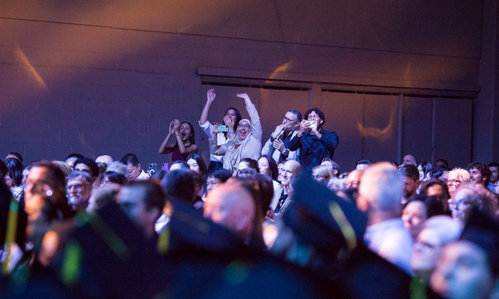 Mortar board toss at the Faculty of Arts and Sciences Graduation Ceremony on August 23, 2025