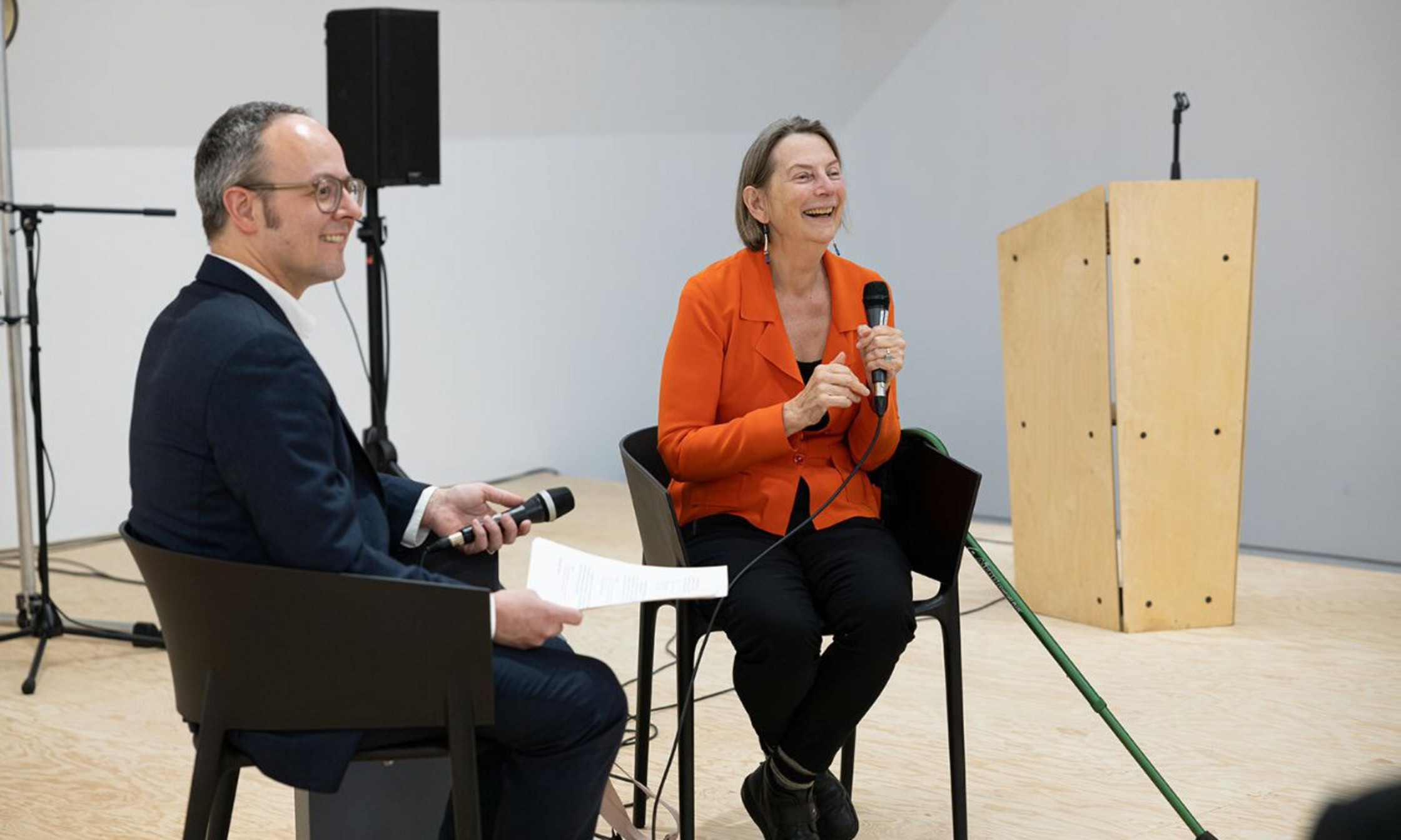 Laurent P-Vernet, directeur de la Galerie, et Andrée Lemieux, première directrice du Centre d’exposition