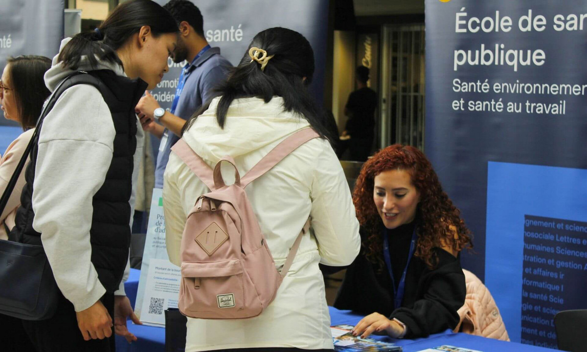 Le kiosque du programme de santé publique.