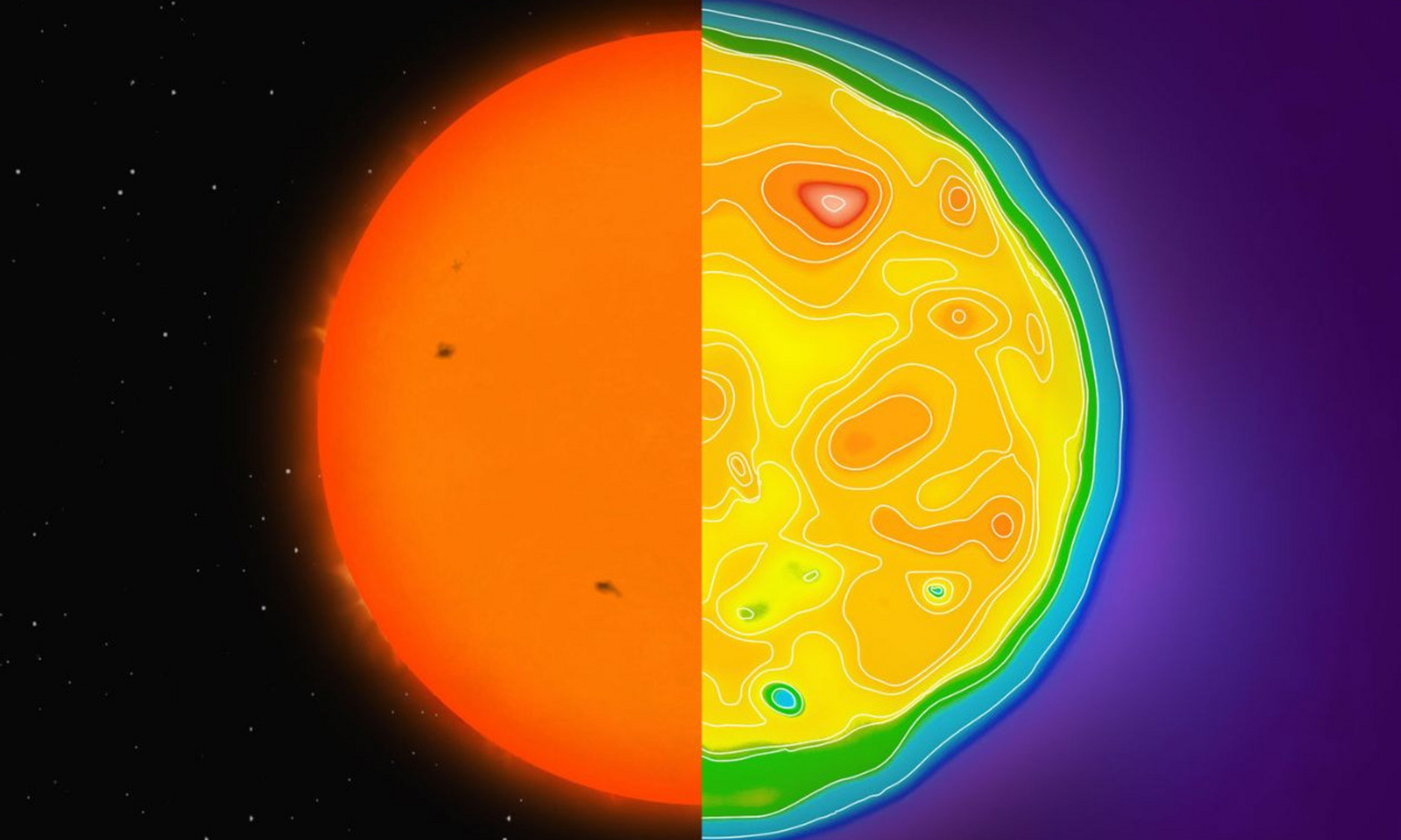 La surface d'une étoile est loin d'être parfaitement homogène, et sa température varie avec le temps. Une méthode innovante développée par Étienne Artigau et son équipe permet de suivre avec une précision inégalée la variation de la température d'une étoile.