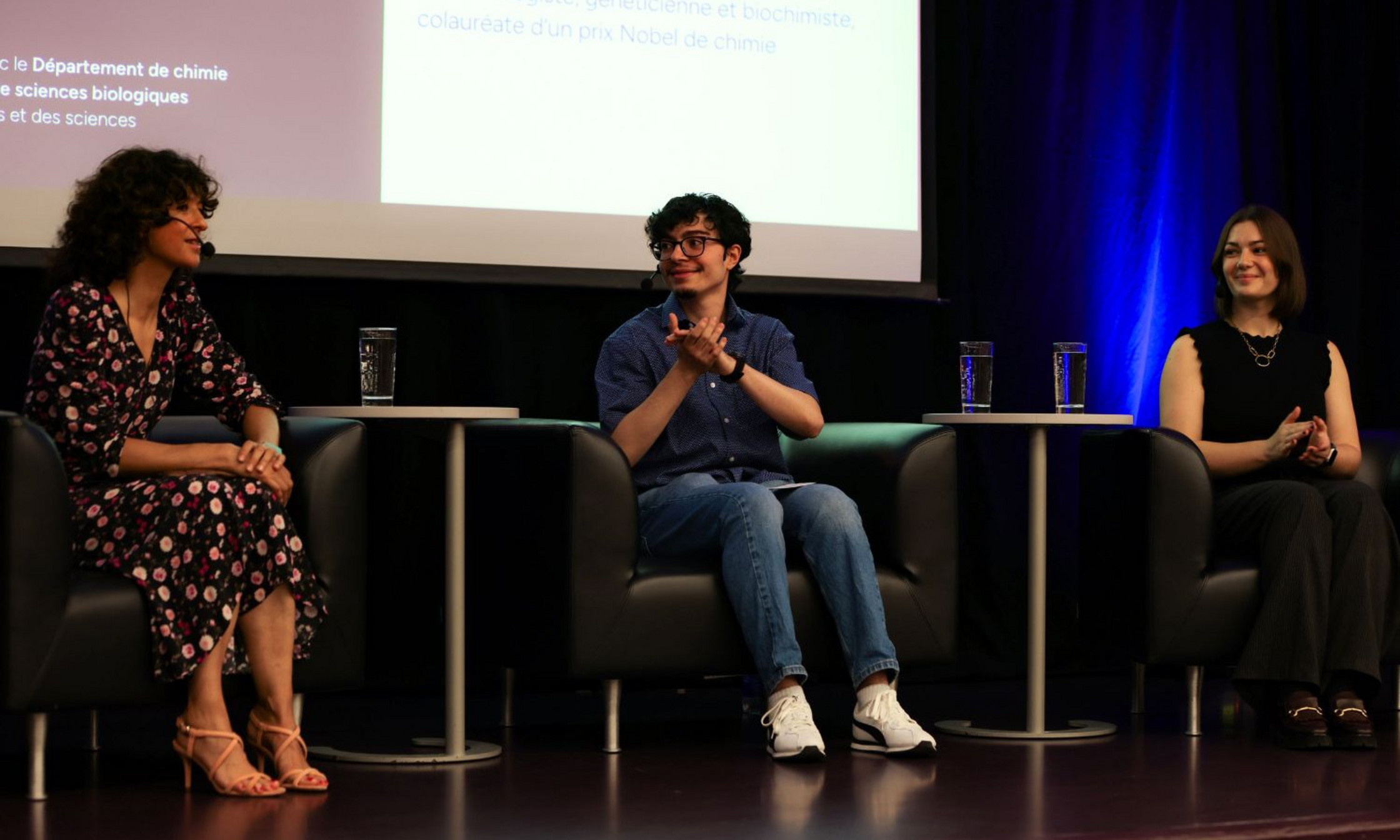 Emmanuelle Charpentier, Yannice Benazzouk et Julia Chastel